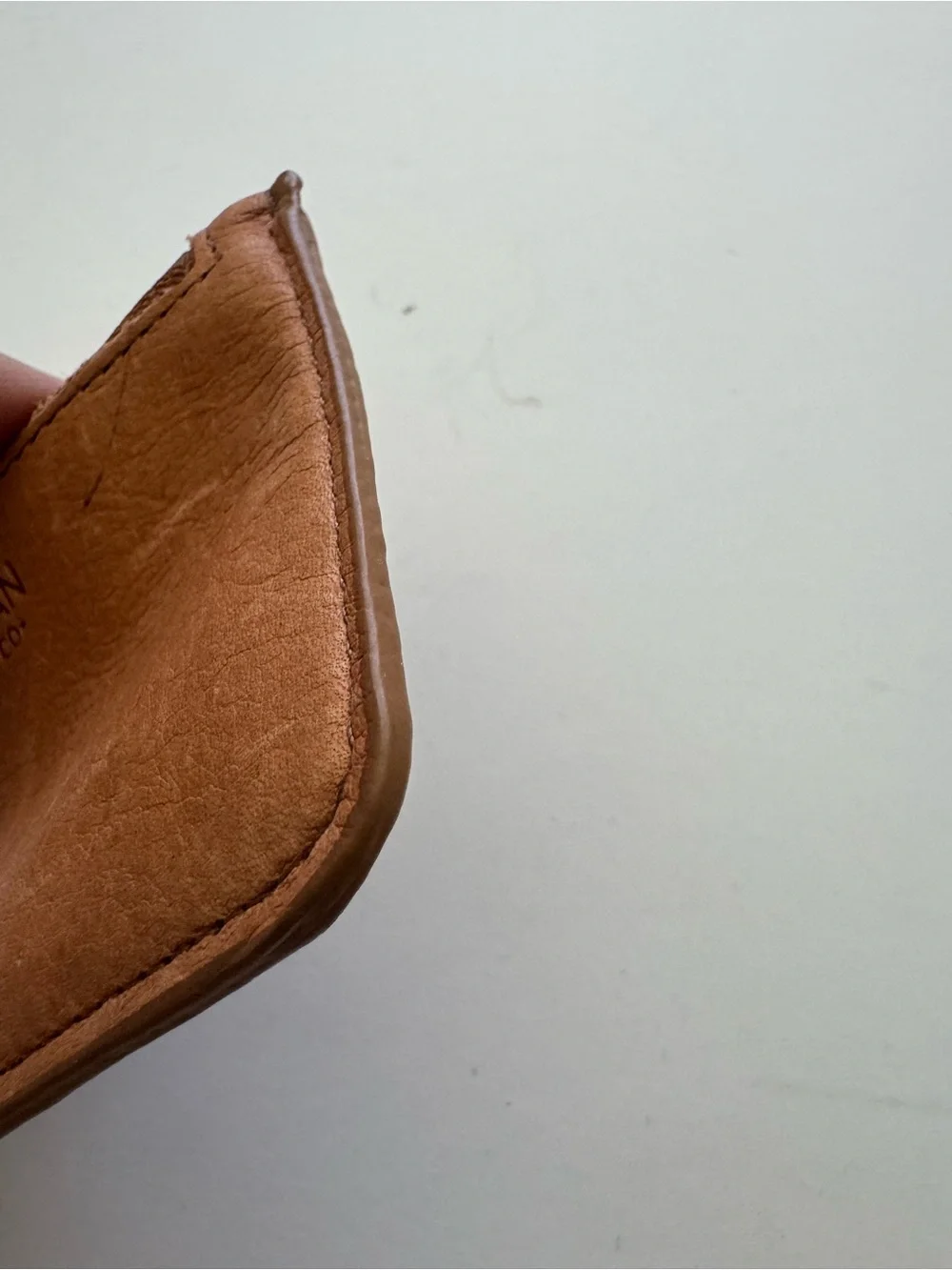 American Leather Co. Tan Leather Card Holder Coin Purse